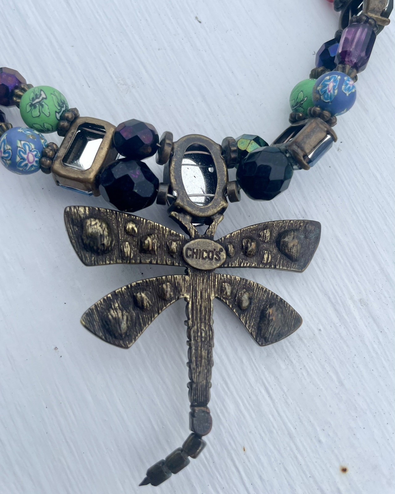 Chicos multicolor crystal dragonfly statement nec… - image 7