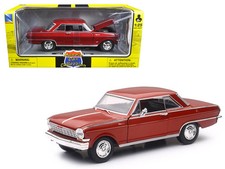 1964 Chevrolet Nova SS Burgundy "Muscle Car Collection" 1/25 Diecast Model Car b