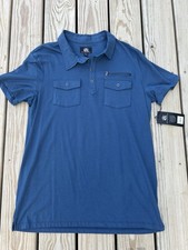 Rock Republic Short Sleeve Polo Shirt Dark Blue Mens Sz XLT NEW WITH TAGS