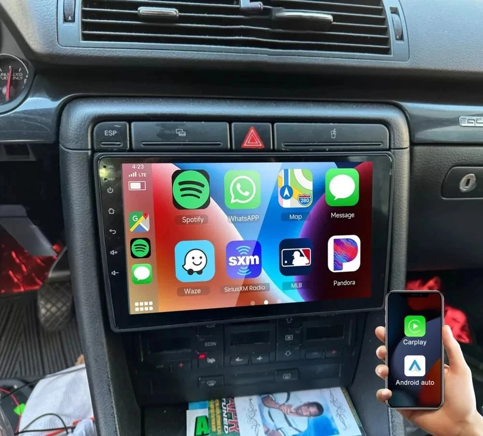 Car Radio Stereo Android 13 9inch Wireless CarPlay GPSfor Audi A4 2000-2009 Foto 2 de 4