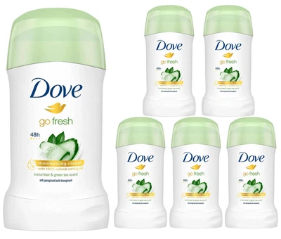 6 x 40ml Dove Cucumber & Green Tea Deodorant Antiperspirant Stick 48h Protection