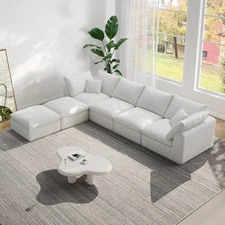 U-Shaped 137.8" Extra Large Sectional Couch Modern Contemporary Combination Sofa