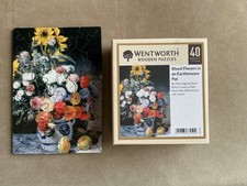 Wentworth Wooden Jigsaw -Mixed Flowers in an Earthenware Pot -40 Pieces -Complet