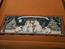 Christmas table runner 3 Snowmen 12'" x 36".