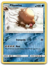 2017 Sun & Moon - Crimson Invasion Pokemon TCG Card #20 Piloswine Reverse Holo
