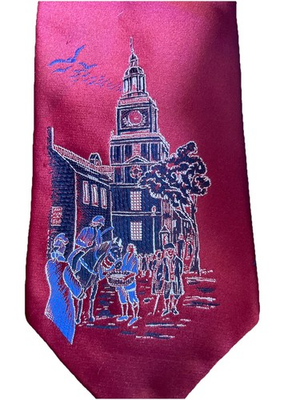 #ad Vintage Sears Tie Mens Store Colonial Revolutionary Virginia 1776 Bicentennial $55.00