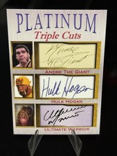 Andre The Giant, Hulk Hogan, Ultimate Warrior Platinum Cuts FACSIMILE Auto /1000