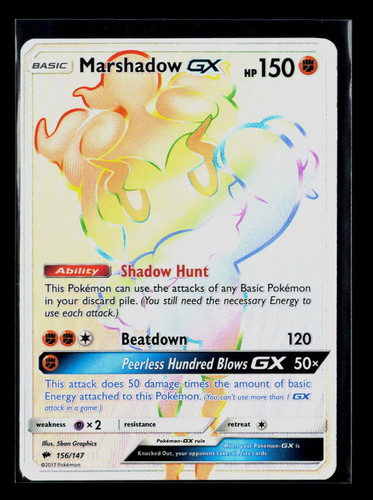 Pokemon 2017 Burning Shadows Marshadow GX FA HR #156/147