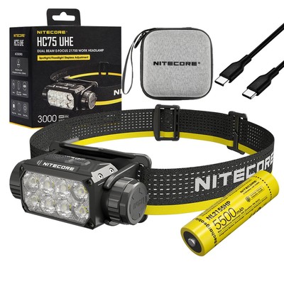 Nitecore HC75 UHE Rechargeable E-Focus Spotlight Floodlight Headlamp 192m Beam -