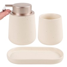 Bathroom Accessory Set - 3 pcs Ceramic Bathroom Soap Dispenser Set Farmhouse ...