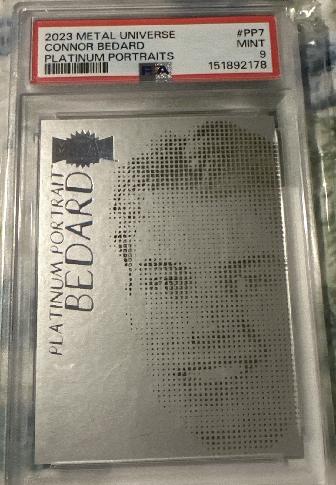 2023 Upper Deck Metal Universe Platinum Portraits - Connor Bedard #7  (RC) Psa 9
