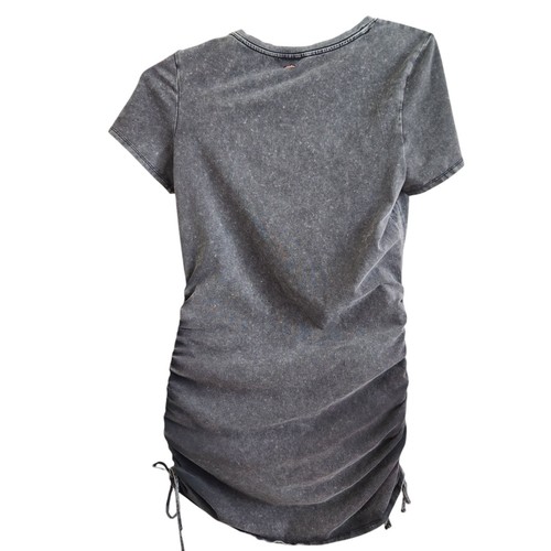Victoria's Secret PINK Mottled Black Ruched T-Shirt Dress Relaxed Street Style L - Picture 7 of 12