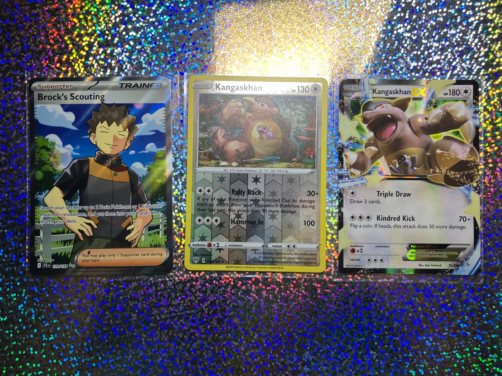 Pokemon TCG: Flashfire 78/106 Kangaskhan EX; Full Art 179/159 Brock's Scouting