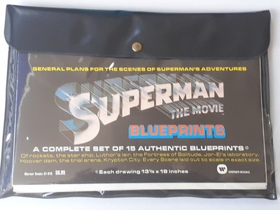 Superman: The Movie Blueprints  (Warner Books, 1979) complete set 15 Top Zustand