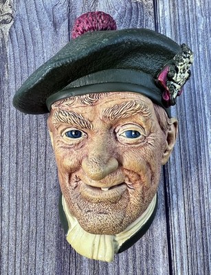 Bossons ''Jock'' Chalkware Head Vintage Wall Plaque England 1969