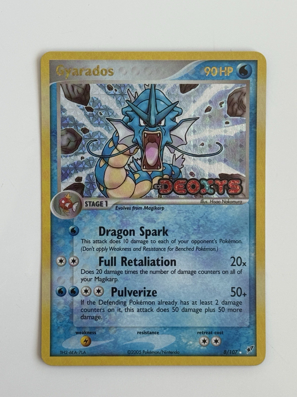 Pokemon TCG Gyarados 8/107 Deoxys Reverse Holo Stamped