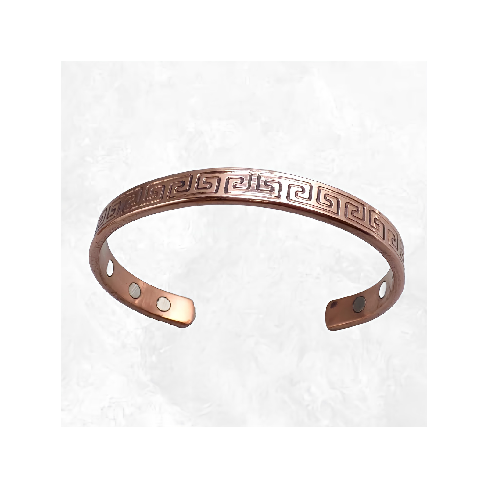 Bracelet cuivre géométrique BTA30 pour homme et femme, jonc ajustable