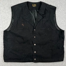 Wyoming Traders Vest Waistcoat Western Snap Front 2XL Mens Black Cotton
