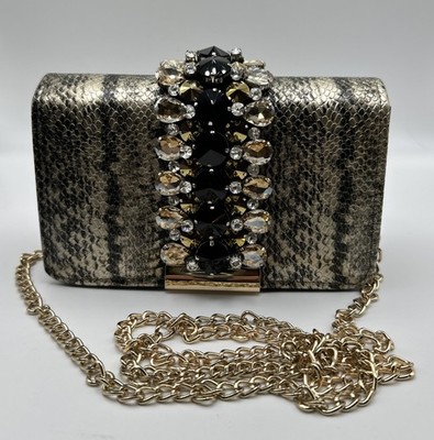 Marjorie Harvey Dynasty Python Snakeskin Bejeweled Chain Crossbody Canada UC