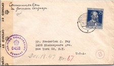 GOLDPATH: Germany cover 1947 to USA censor tape CV924_P09