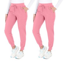 READY SET SCRUBS - Petite Pink Scrub Pants For Women - 2 Large, Dusty