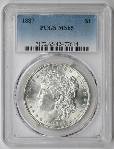1887 Morgan Dollar Silver $1 MS 65 PCGS