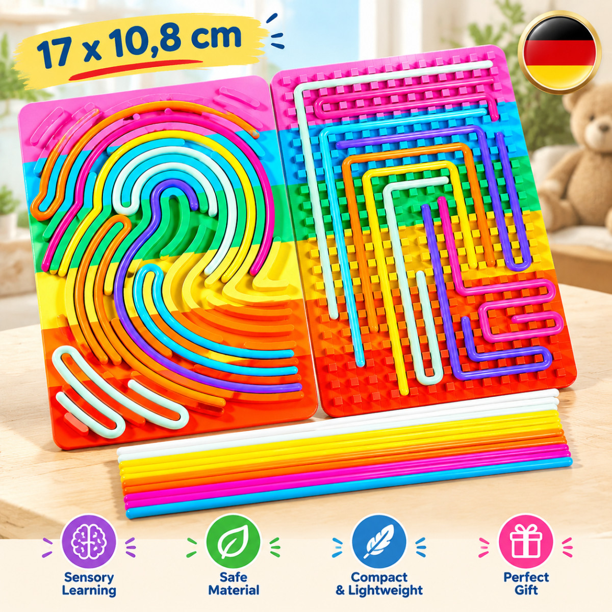 Sensorik Spielzeug Mehrfarbig Silikon Regenbogen ADHS Autismus Feinmotorik DHL