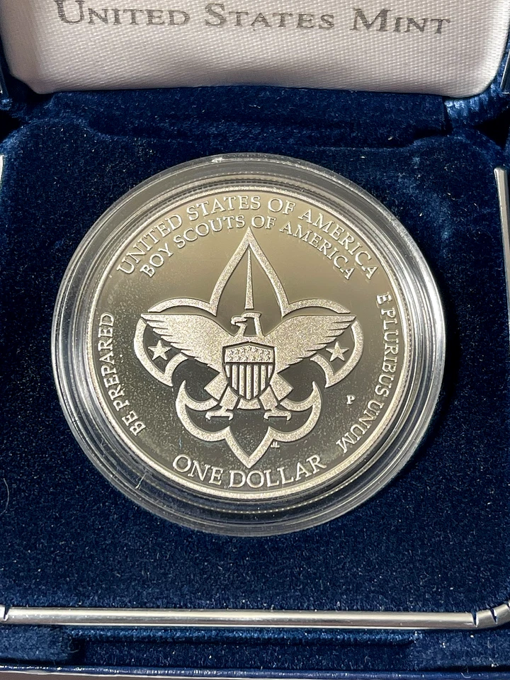 2010-P $1 Boy Scouts Commemorative SILVER Dollar Proof Coin US Mint OGP w/ COA - Image 3 of 4