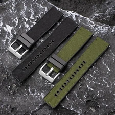 Nylon Canvas Silicone Watch Band Strap Bracelet 20 22 24mm Quick Release Pins