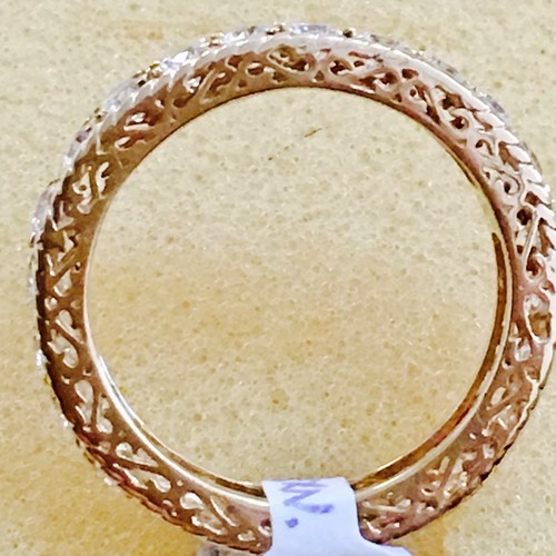 14K Yellow Gold 2 Ctw Round C Zs Wedding/Anniversary Band - Picture 2 of 4