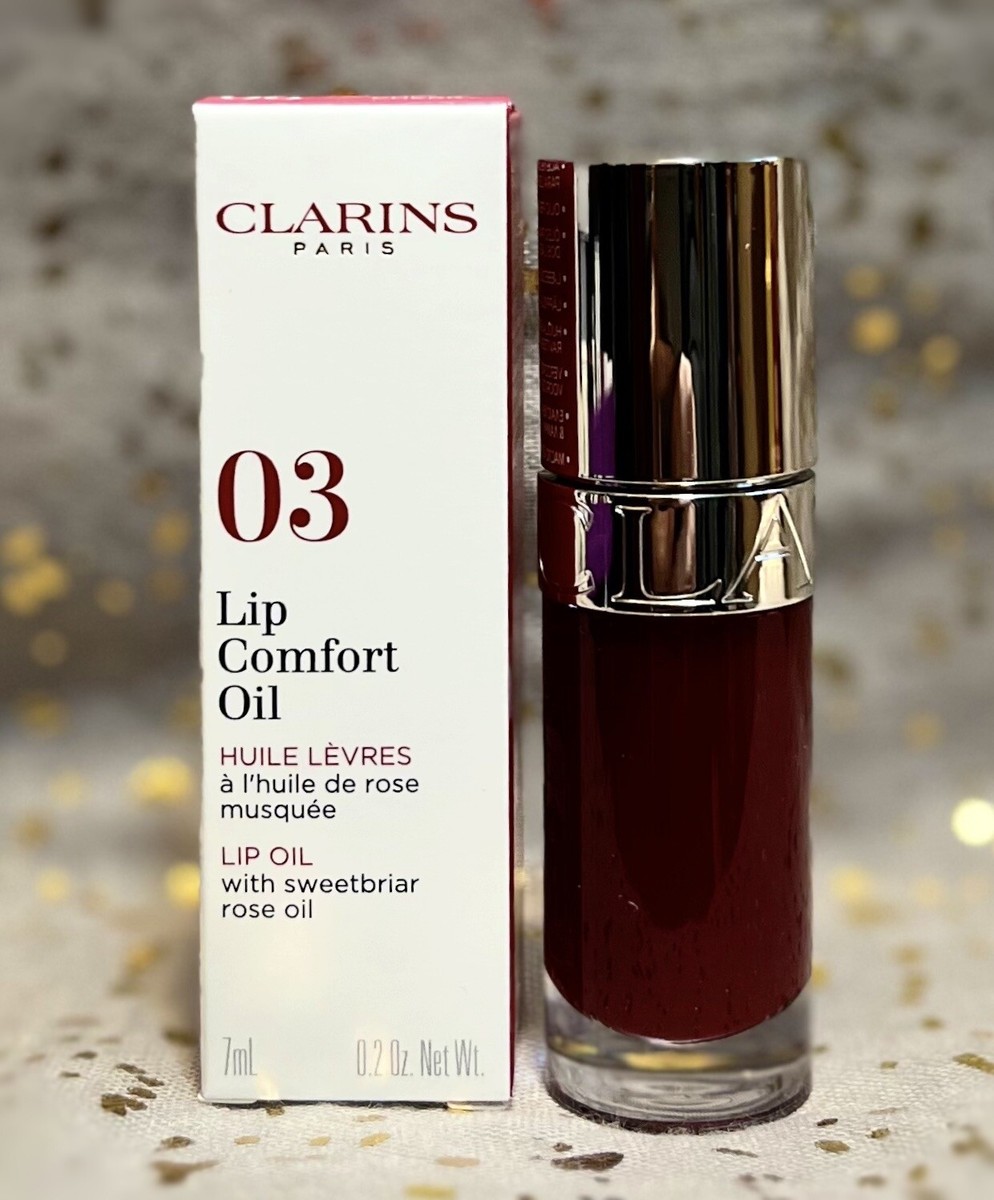 CLARINS~Lip Comfort Oil in 03 CHERRY~7ml / 0.2oz~Full Size~NIB 