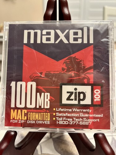 Maxell 100 MB Zip Disk MAC Formatted Zip 100 Zip Disk Drives New, Factory Sealed