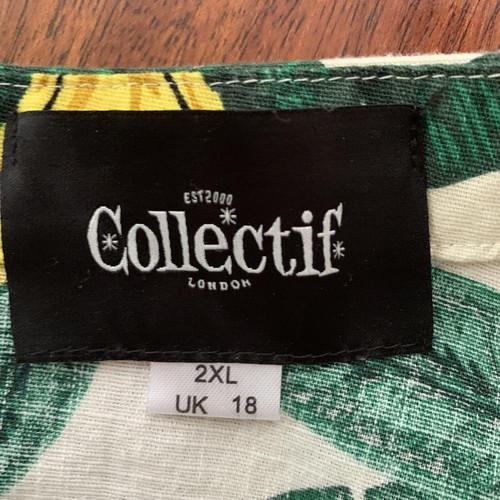 VTG Collectif London Retro Pinup Bananas Tropical Novelty Swing Skirt 2X Volup - Foto 13 di 16