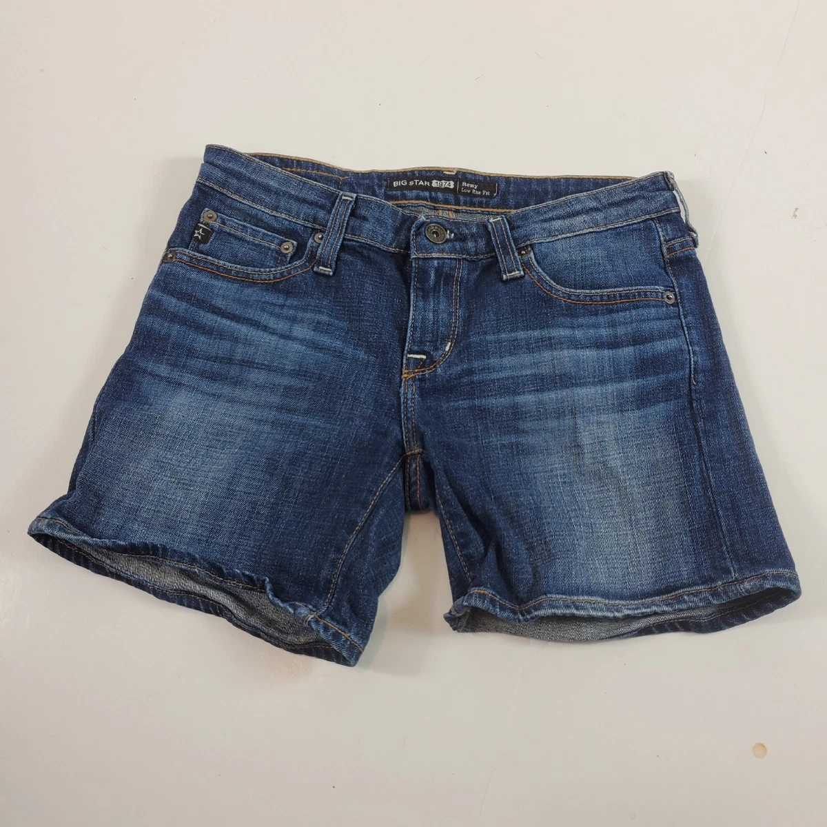 Short En Jean Big Star Taille 26 Juniors - Délavé, 5 Poches - Fabriqué Au Mexique - Occasion TB