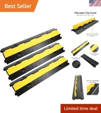 Dual Channel Rubber Cable Protector Ramps - 11000 lbs for High-Traffic Safety