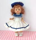 1950s Nancy Ann Muffie 8" Slw Red Dark Blonde Long Hair Sailor Dress Hat