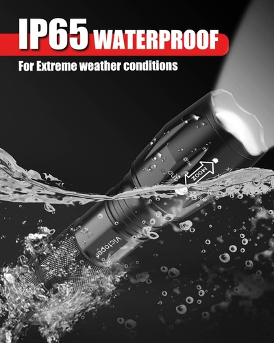 Victoper LED Flashlight 2 Pack Bright 3500 Lumens Tactical Torch High Lumens ... - Picture 5 of 7