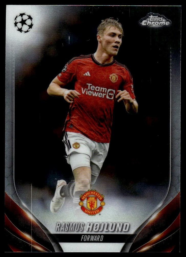 2023-24 Topps Chrome UEFA Club Competitions Rasmus Hojlund #131 Soccer Card