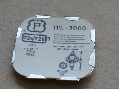 Balancier Complet Montre Peseux 7000/7010 - Incabloc Normal - Neuf Sans étiquette