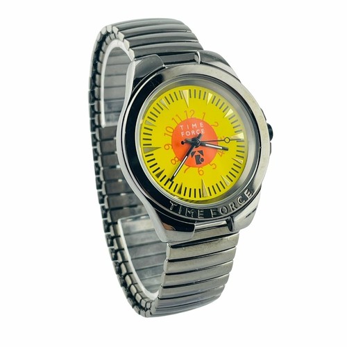 OROLOGIO TIME FORCE QUARZO UOMO VINTAGE 32MM ELASTICO ANALOGICO | eBay