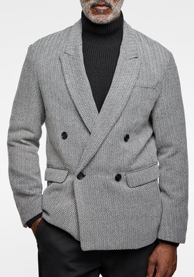 zara double breasted blazer men