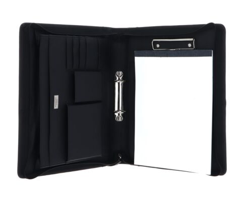 Bodenschatz Schreibmappe Notebook Blockklemme DIN A4 Schwarz Black Leder Neu - Bild 2 von 5