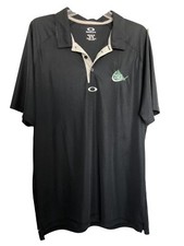 OAKLEY Men Black Knit Polo Shirt XL Short Slv 'Ohydrolix' keeps you dry ISG LOG0