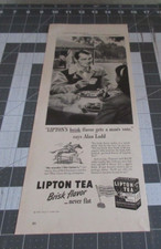 1946 Lipton Tea Alan Ladd Blue Dahlia, Vintage Print Ad
