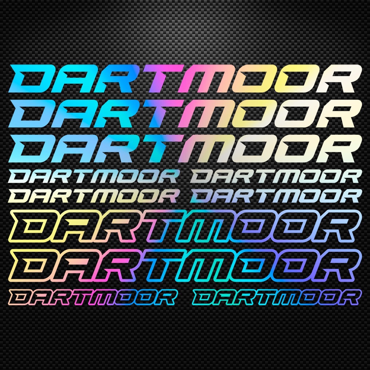 DARTMOOR KIT Holographic Vinyl Decal Stickers Sheet Bike Frame