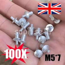 100pcs Aluminum Alloy Drive Rivets Hammer Drive Expansion Nail Head Piercing UK