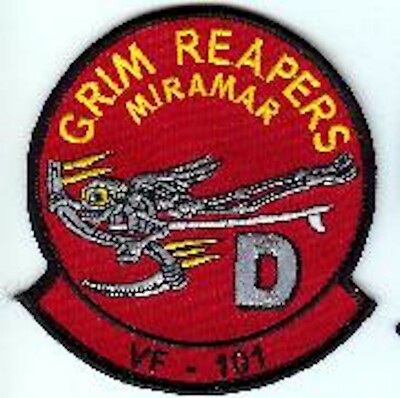 4'' NAVY VF-101 FELIX-D GUNFIGHTER MIRAMAR GRIM REAPERS EMBROIDERED JACKET PATCH