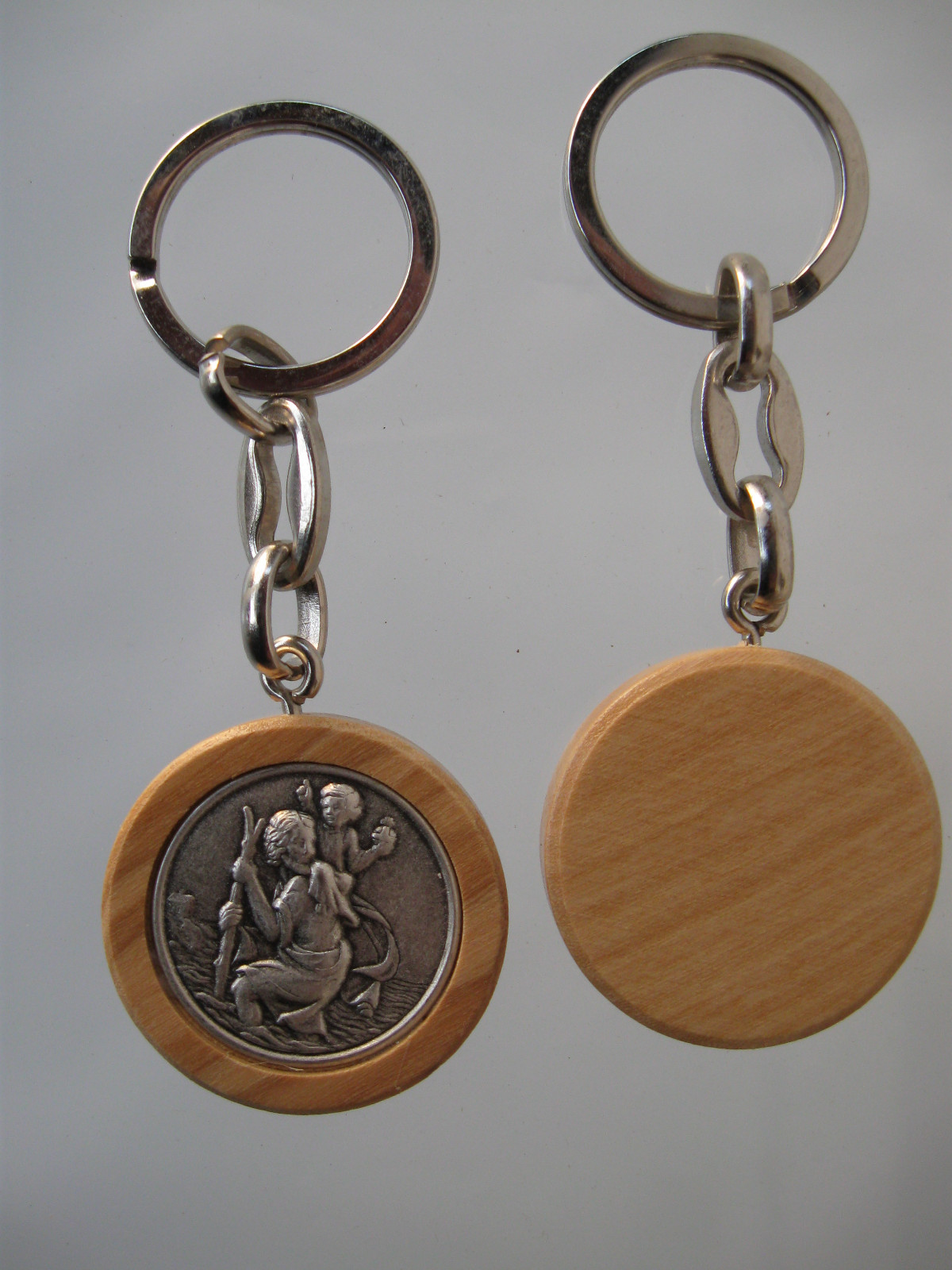 Christophorus Schlüsselanhänger Nr. 2054/1 Holzoptik für Autoschlüssel