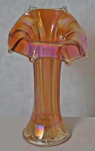 Vintage Imperiale Calendula Iridescente Carnevale Vetro Jack Nel Vaso Pulpito - Foto 11 di 22