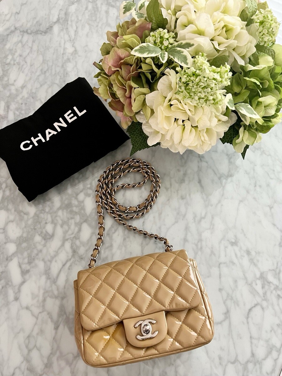 Chanel Dark Beige Mini Square Flap Bag | eBay Chanel Dark Beige Mini Square Flap Bag | eBay